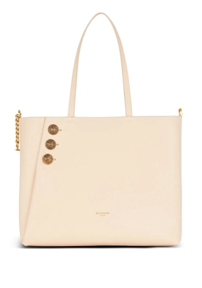 Balmain Embleme leather tote bag - Neutrals