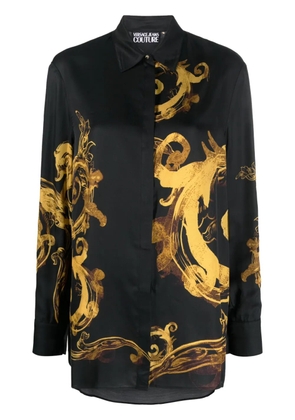 Versace Jeans Couture Chain Couture-print satin shirt - Black