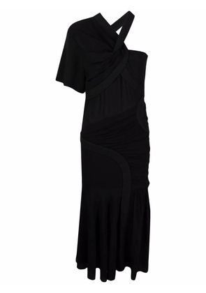 Stella McCartney single-sleeve midi dress - Black
