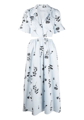 Self-Portrait floral print cut-out midi dress - Blue