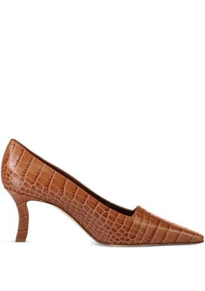 Manolo Blahnik 70mm Morailo crocodile-effect pumps - Brown