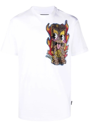 Philipp Plein Hawaii embellished short-sleeve T-shirt - White