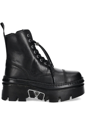 NEW ROCK 60mm lace-up platform boots - Black