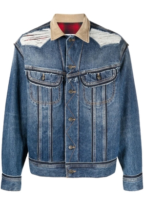 Maison Margiela x Pendleton distressed denim jacket - Blue