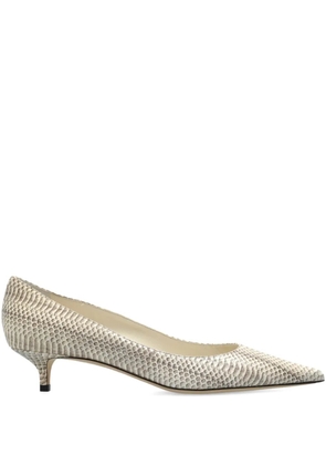 Jimmy Choo 40mm Amelia snakeskin pointed-toe pumps - Neutrals