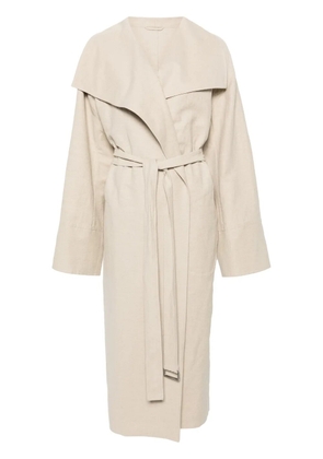 TOTEME Signature linen-blend midi coat - Neutrals
