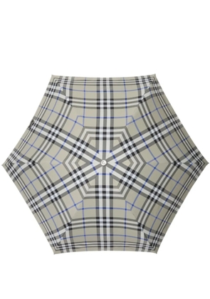 Burberry check folding umbrella - Neutrals
