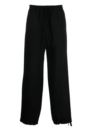 Off-White embroidered logo straight-leg sweatpants - Black