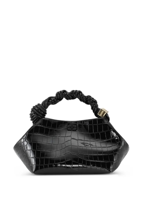 GANNI small Bou crocodile-effect cross body bag - Black