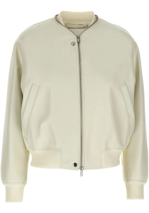 Jil Sander leather bomber jacket - Neutrals