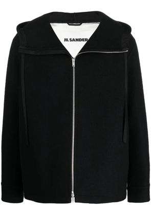 Jil Sander virgin-wool hooded jacket - Black