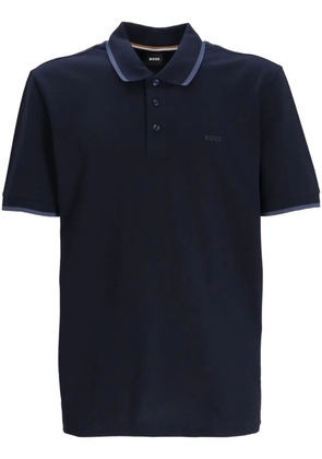 BOSS logo-print polo shirt - Blue