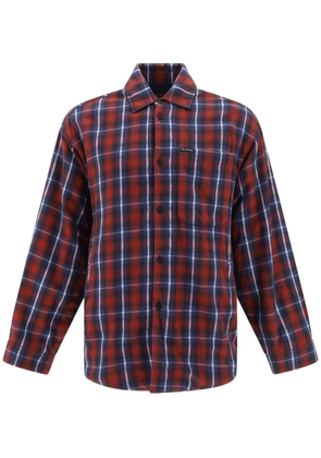 Balenciaga check-print lined shirt - Red