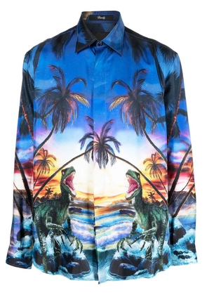 Philipp Plein Hawaii printed shirt - Blue