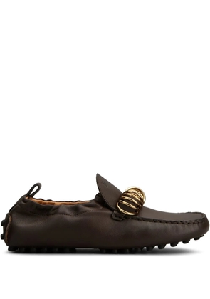 Tod's ring-embellished loafers - Brown