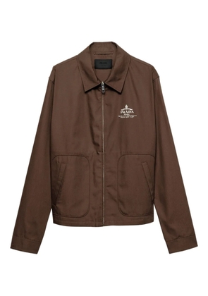 Prada logo-embroidered jacket - Brown