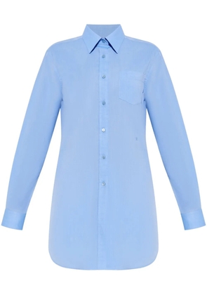 Moschino logo-embroidered shirt dress - Blue