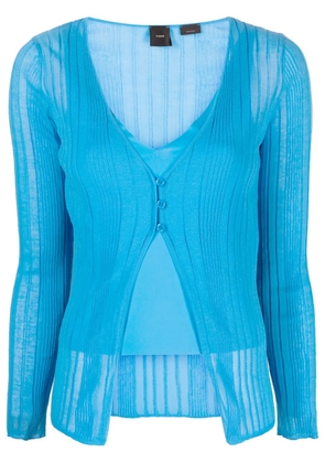 PINKO Legend semi-sheer cardigan - Blue