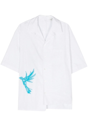 Lanvin bird-appliqué pinstriped shirt - Black