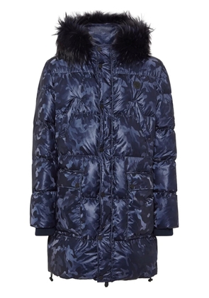Philipp Plein ccamouflage-print padded parka coat - Blue