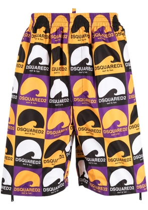 DSQUARED2 logo-print deck shorts - Black