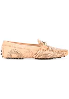 Tod's tattoo dragon loafers - Neutrals