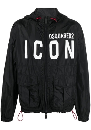 DSQUARED2 Icon colour-block logo-print jacket - Black