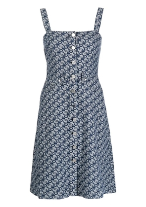 Stella McCartney jacquard-logo denim dress - Blue