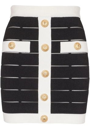 Balmain button-embellishment knitted mini skirt - Black
