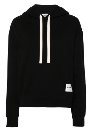 Jil Sander + logo-patch cotton hoodie - Black