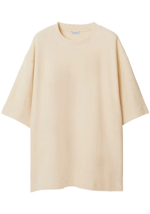 Burberry logo-jacquard towelling-finish T-Shirt - Neutrals
