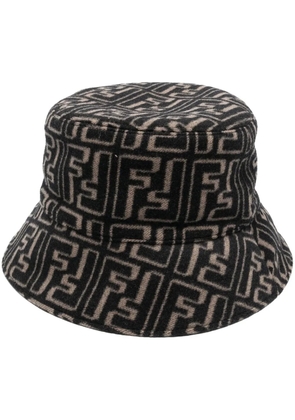 FENDI FF-jacquard bucket hat - Black