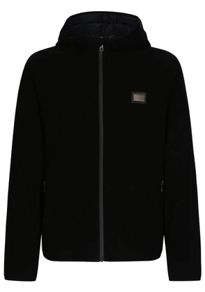 Dolce & Gabbana logo-plaque hooded jacket - Black