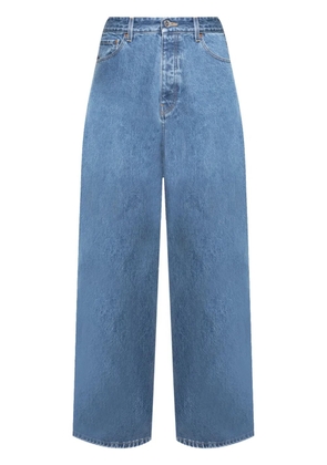 VETEMENTS logo-stitch wide-leg jeans - Blue