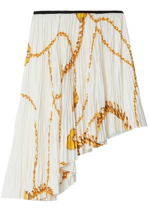 Burberry chain-print asymmetric skirt - White