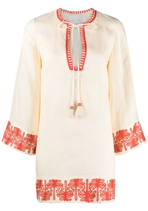 Johanna Ortiz Ocean Clain linen tunic dress - White