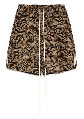 Yuiki Shimoji tiger-stripes shorts - Black