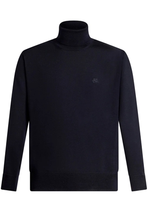 ETRO Pegaso-embroidered wool jumper - Blue