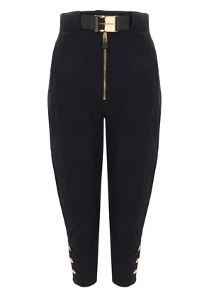 Elisabetta Franchi belted toile trousers - Black
