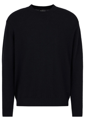 Emporio Armani chevron-knit sweater - Blue