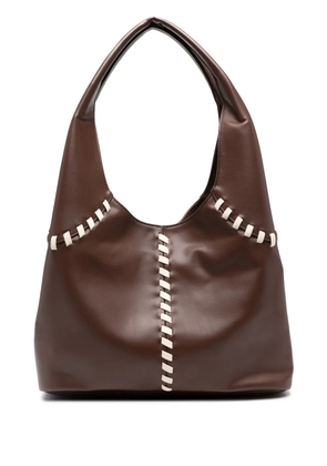 Themoirè Ninfa whipstitch shoulder bag - Brown