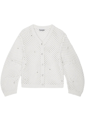 GANNI open-knit cardigan - White
