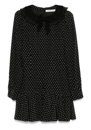 Alessandra Rich flower-print silk mini dress - Black