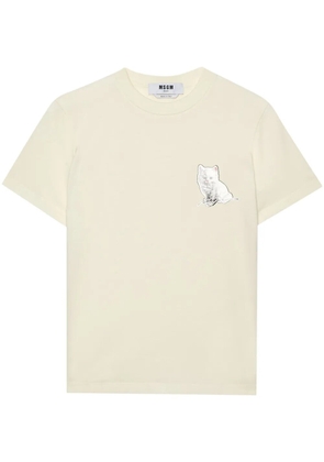 MSGM graphic-print cotton T-shirt - Neutrals
