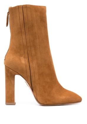 Aquazzura Joplin 105mm almond-toe boots - Brown