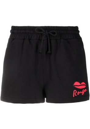 Sonia Rykiel Rouge-print track shorts - Black