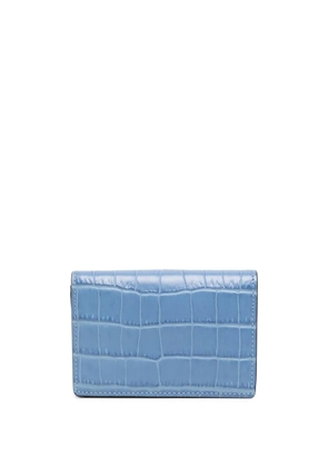 Smythson crocodile-effect leather wallet - Blue