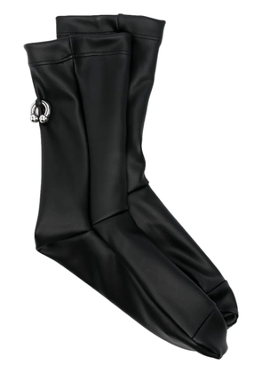 Melitta Baumeister pierced faux-leather socks - Black