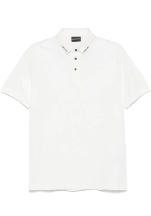 Emporio Armani embroidered-logo polo shirt - White