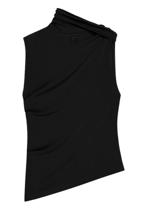 Courrèges draped jersey tank top - Black